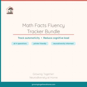 Math Facts (Addition, Subtraction, Multiplication, Division) Fluency Trackers printable for homeschool