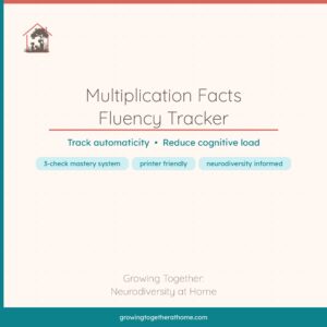 Multiplication Facts Fluency Tracker printable for homeschool
